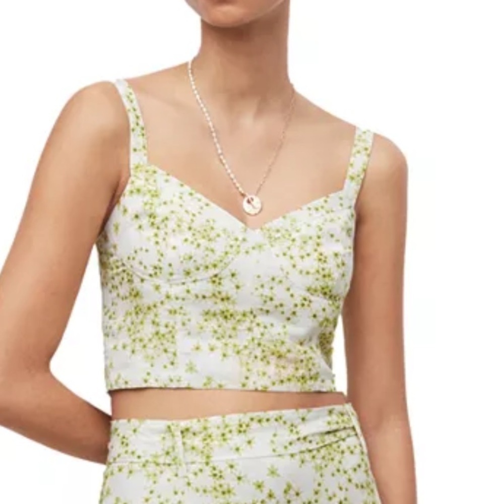 ALLSAINTS Cassia Amanzi Printed Bralette Crop Top 0